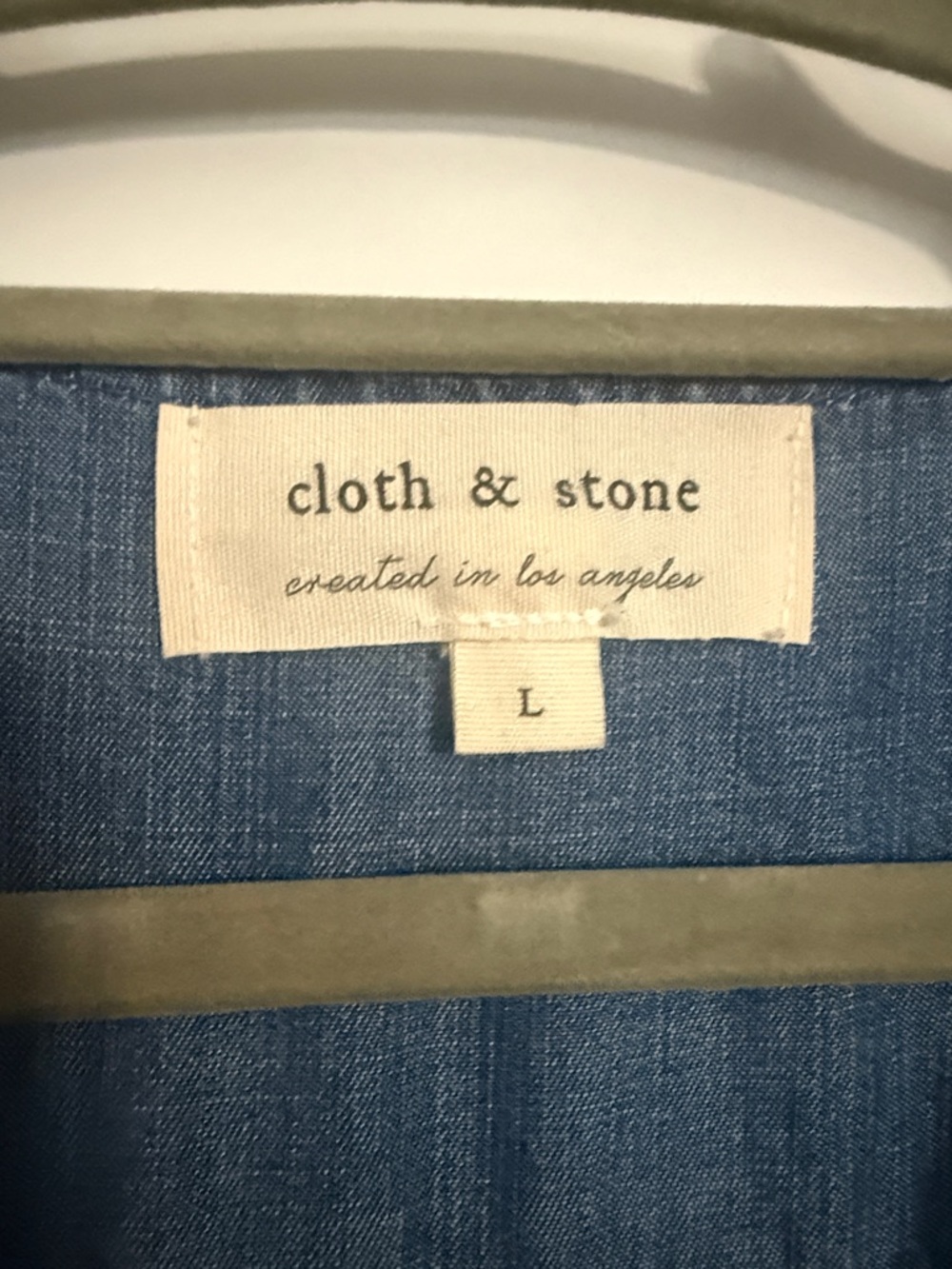 cloth & stone Blue Chambray Wrap Long-Sleeve Jumpsuit - Picture 5 of 7